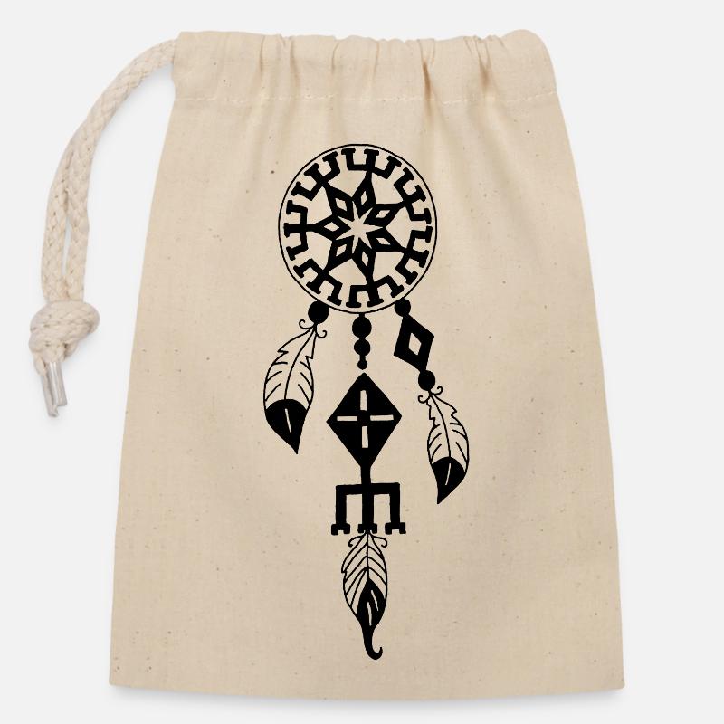 Sort Drømmefanger - Gavepose i bomuld, der kan lukkes (14x20cm) - natur