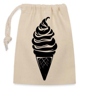 Icecream Cone Silhouette - Closable cotton gift bag (14x20cm) - nature - Front