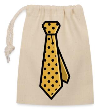Polka Dot Tie Yellow Retro Dapper Style - Closable cotton gift bag (14x20cm) - nature - Front
