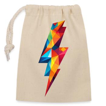 Flash Colors - Closable cotton gift bag (14x20cm) - nature - Front