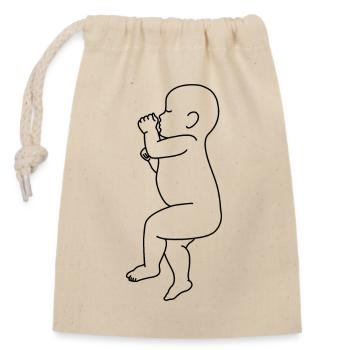 Baby - Verschließbarer Geschenkbeutel aus Baumwolle (14x20cm) - Natur - Vorne
