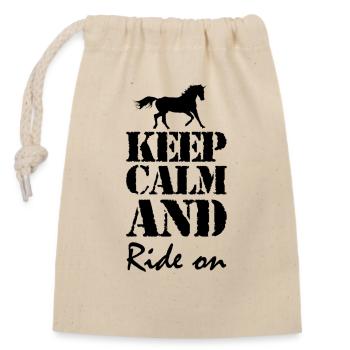 J’aime mon cheval Sport équestre Amour du cheval - Sac cadeau en coton avec cordon (14 x 20 cm) - nature - Devant