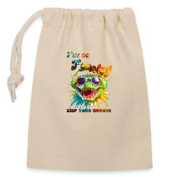I'm so Funky. keep your groove.Crocodile - Sac cadeau en coton avec cordon (14 x 20 cm) - nature - Devant