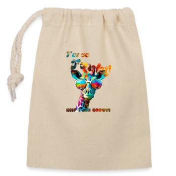I'm so Funky. keep your groove. Girafe - Sac cadeau en coton avec cordon (14 x 20 cm) - nature - Devant