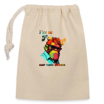 I'm so Funky. Keep your groove. Gorilla - Closable cotton gift bag (14x20cm) - nature - Front