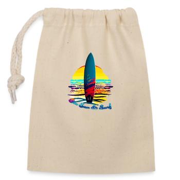 Sea sun & surf - Sac cadeau en coton avec cordon (14 x 20 cm) - nature - Devant