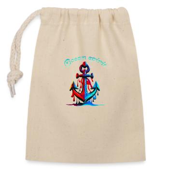 Ocean spirit. Sea Anchor - Closable cotton gift bag (14x20cm) - nature - Front