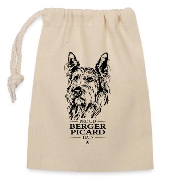 Berger Picard Dad Hunde Hund Wilsigns - Verschließbarer Geschenkbeutel aus Baumwolle (14x20cm) - Natur - Vorne