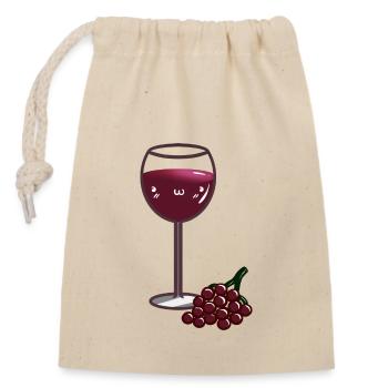 Vin doux - Sac cadeau en coton avec cordon (14 x 20 cm) - nature - Devant