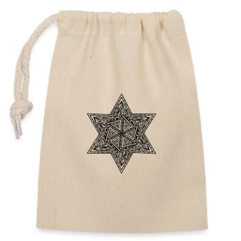 Star - Verschließbarer Geschenkbeutel aus Baumwolle (14x20cm) - Natur - Vorne