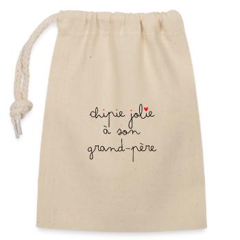 Chipie jolie à son grand-père - Sac cadeau en coton avec cordon (14 x 20 cm) - nature - Devant