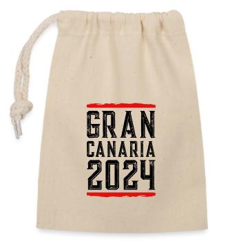 Gran Canaria 2024 - Closable cotton gift bag (14x20cm) - nature - Front