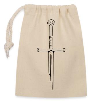 sword - Closable cotton gift bag (14x20cm) - nature - Front