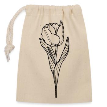 Tulipe fleurie - Sac cadeau en coton avec cordon (14 x 20 cm) - nature - Devant