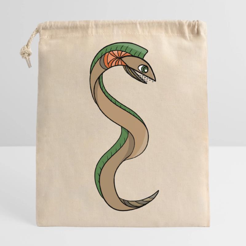 A Snake with sharp teeth Closable cotton gift bag (14x20cm)