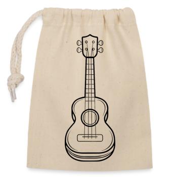 Ukulele Skizze - Verschließbarer Geschenkbeutel aus Baumwolle (14x20cm) - Natur - Vorne