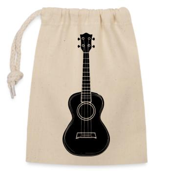 Ukulele Skizze - Verschließbarer Geschenkbeutel aus Baumwolle (14x20cm) - Natur - Vorne