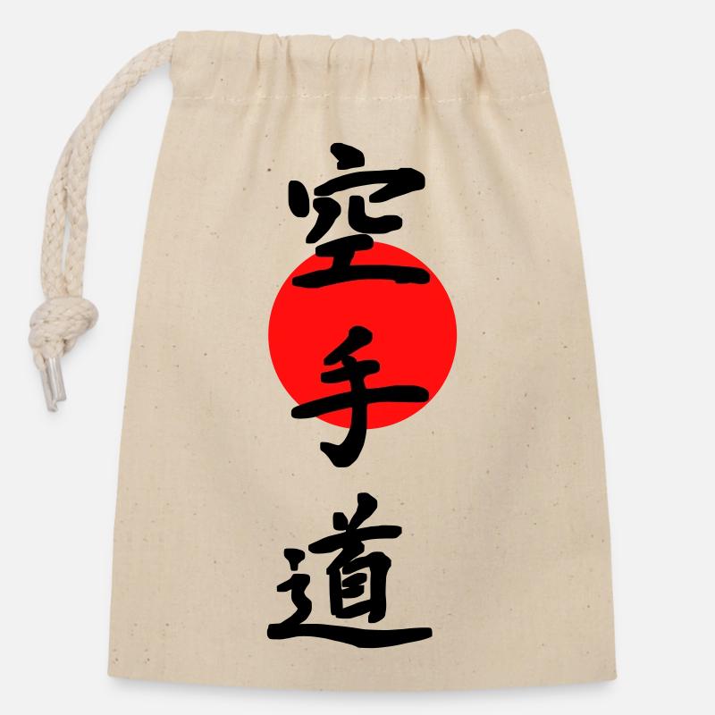 Karate - Verschließbarer Geschenkbeutel aus Baumwolle (14x20cm) - Natur