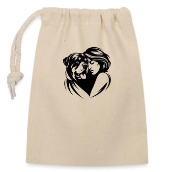 Rottweiler Mom - dogmom vector design - Closable cotton gift bag (14x20cm) - nature - Front
