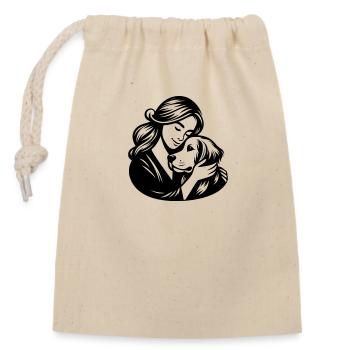 Golden Retriever Mom - dogmom vector design - Closable cotton gift bag (14x20cm) - nature - Front