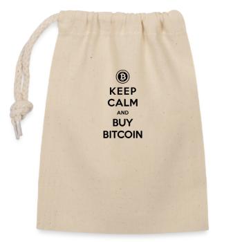 Bitcoin - Verschließbarer Geschenkbeutel aus Baumwolle (14x20cm) - Natur - Vorne