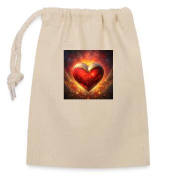 My Love - Closable cotton gift bag (14x20cm) - nature - Front