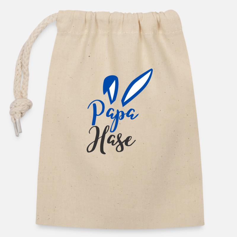 Daddy Bunny - Closable cotton gift bag (14x20cm) - nature