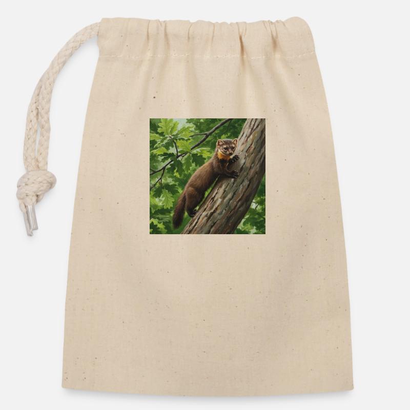 Martre - Sac cadeau en coton avec cordon (14 x 20 cm) - nature