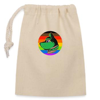 Puppy Hood Logo Grün - Verschließbarer Geschenkbeutel aus Baumwolle (14x20cm) - Natur - Vorne