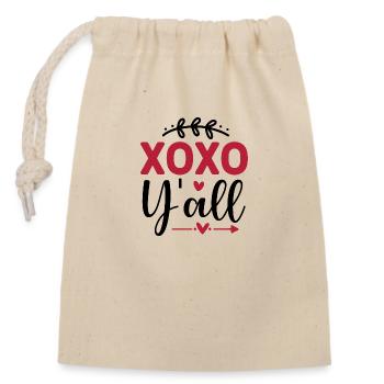 Design Xoxo y all - Sac cadeau en coton avec cordon (14 x 20 cm) - nature - Devant