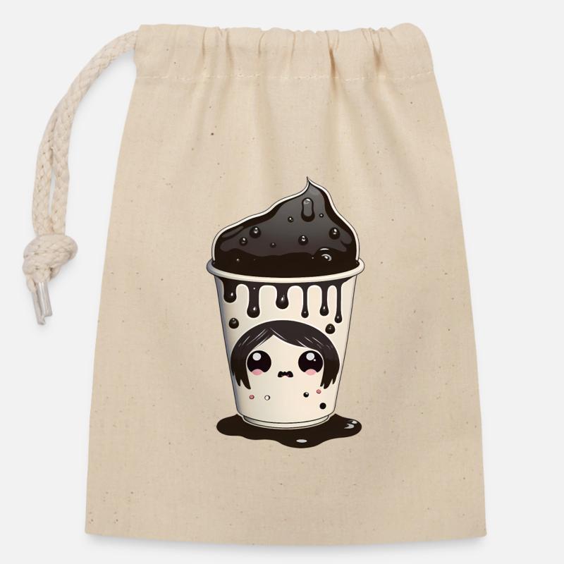 Gothic Kaffeetasse - Kawaii - Verschließbarer Geschenkbeutel aus Baumwolle (14x20cm) - Natur