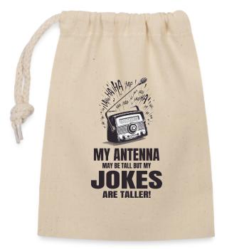 Vintage Radio esthétique grandes antennes plus grandes blagues - Sac cadeau en coton avec cordon (14 x 20 cm) - nature - Devant