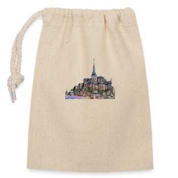 Peinture, vacances au mont, mer et plage - Sac cadeau en coton avec cordon (14 x 20 cm) - nature - Devant