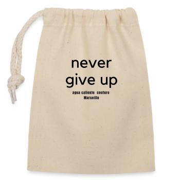 never give up - Sac cadeau en coton avec cordon (14 x 20 cm) - nature - Devant