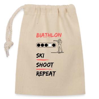 Biathlon - Ski Shoot Repeat - Sac cadeau en coton avec cordon (14 x 20 cm) - nature - Devant