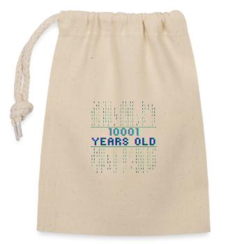17th birthday 17 years old Binary Code Computer Science - Closable cotton gift bag (14x20cm) - nature - Front