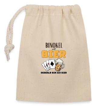 Jumelles et bière - Sac cadeau en coton avec cordon (14 x 20 cm) - nature - Devant