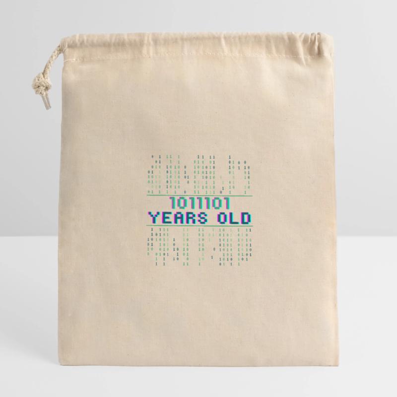 93rd Birthday 93 years old Binary Code Computer Science Closable cotton gift bag (14x20cm)