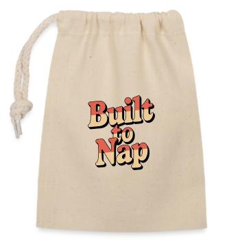 Built to Nap - Verschließbarer Geschenkbeutel aus Baumwolle (14x20cm) - Natur - Vorne