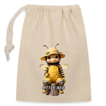Little Bee - Closable cotton gift bag (14x20cm) - nature - Front