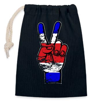 Costa Rica Flagge Frieden Victory Symbol used - Verschließbarer Geschenkbeutel aus Baumwolle (14x20cm) - Navy - Vorne