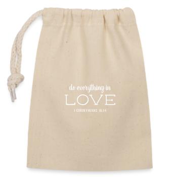 Do everything in Love | Religious - Closable cotton gift bag (14x20cm) - nature - Front