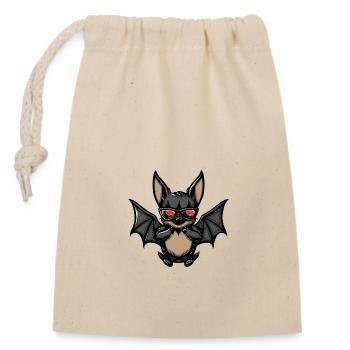 Chauve-souris - Sac cadeau en coton avec cordon (14 x 20 cm) - nature - Devant