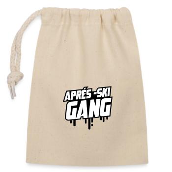 Après-ski course - Closable cotton gift bag (14x20cm) - nature - Front