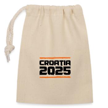 Jours fériés Croatie 2025 - Sac cadeau en coton avec cordon (14 x 20 cm) - nature - Devant