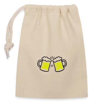 Toast beer Cheers - Closable cotton gift bag (14x20cm) - nature - Front
