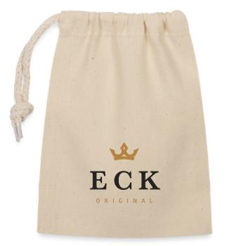 Eck Original Familienlogo - Verschließbarer Geschenkbeutel aus Baumwolle (14x20cm) - Natur - Vorne
