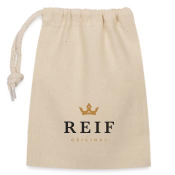 Logo de famille original mature - Sac cadeau en coton avec cordon (14 x 20 cm) - nature - Devant