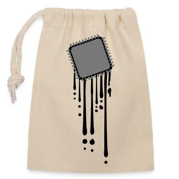 melt drops graffiti cpu computer nerd desig - Closable cotton gift bag (14x20cm) - nature - Front