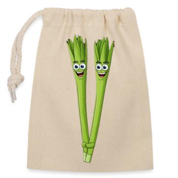 Spargeldduo Sourire - Sac cadeau en coton avec cordon (14 x 20 cm) - nature - Devant